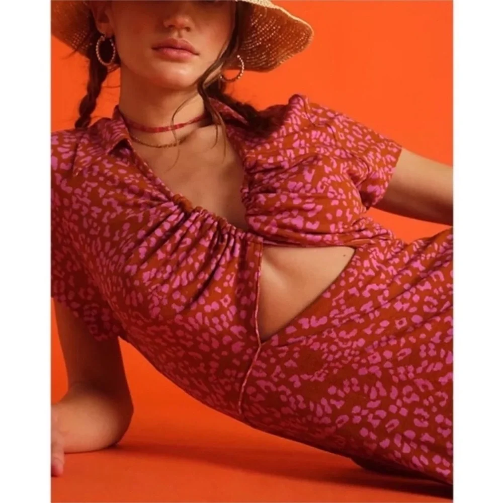 Free People Marsaille Mini Dress in Rust Combo
